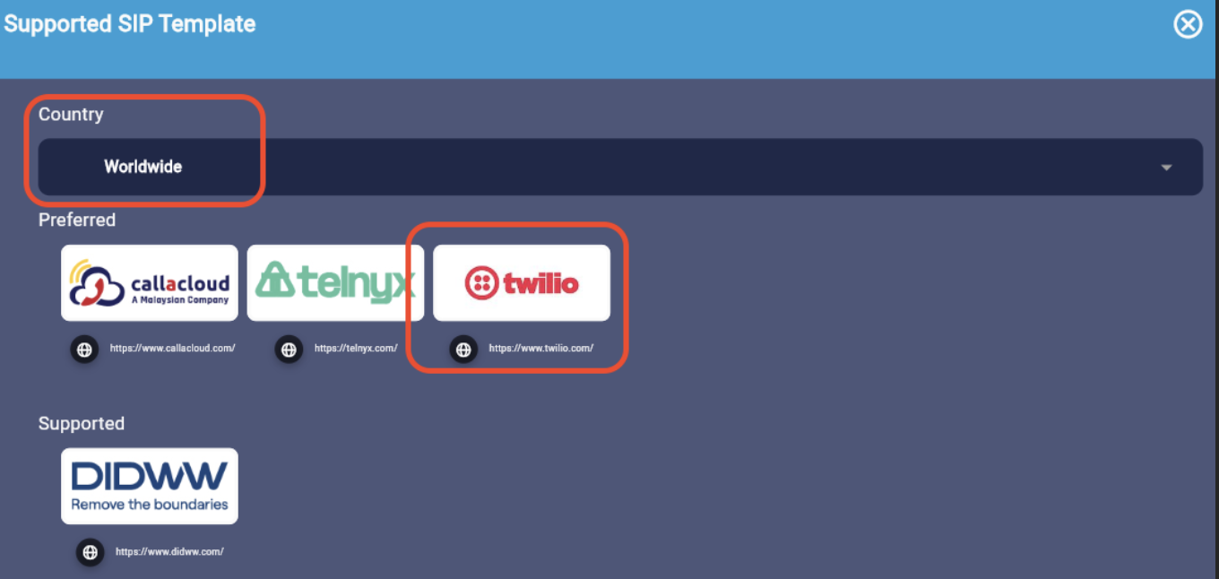 Add a SIP Trunk to RingQ